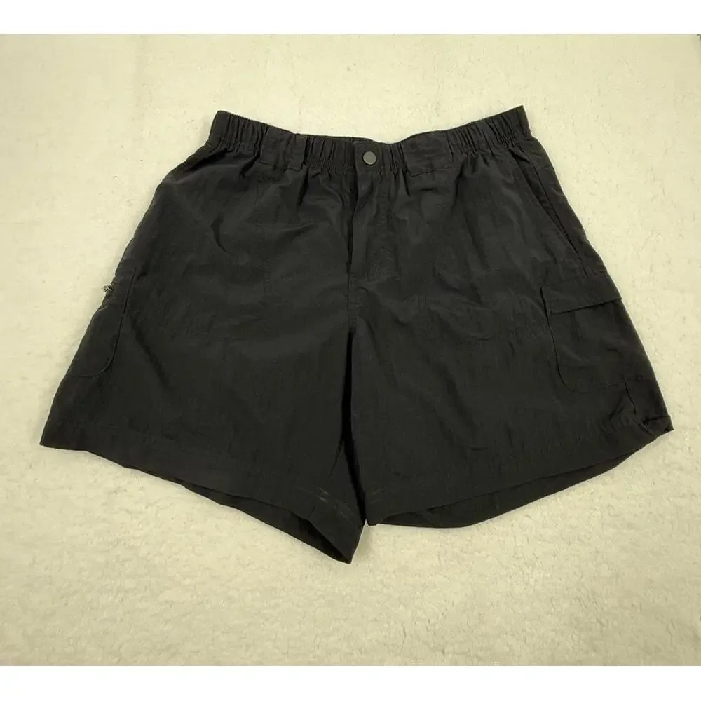 Columbia Black Elastic Waist Multiple Pockets‎ Casual Cargo Shorts Small